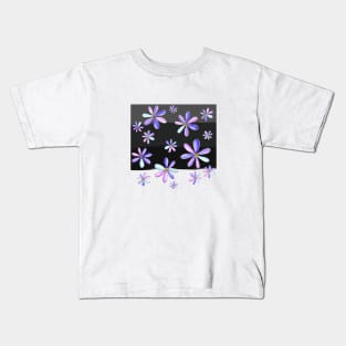 A Shower of Daisies - Hand Drawn with Pretty Pastel Pink and Purple Petals Kids T-Shirt